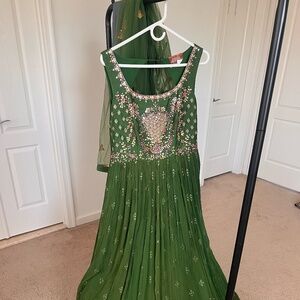 Formal Indian Anarkali Gown Sleeveless